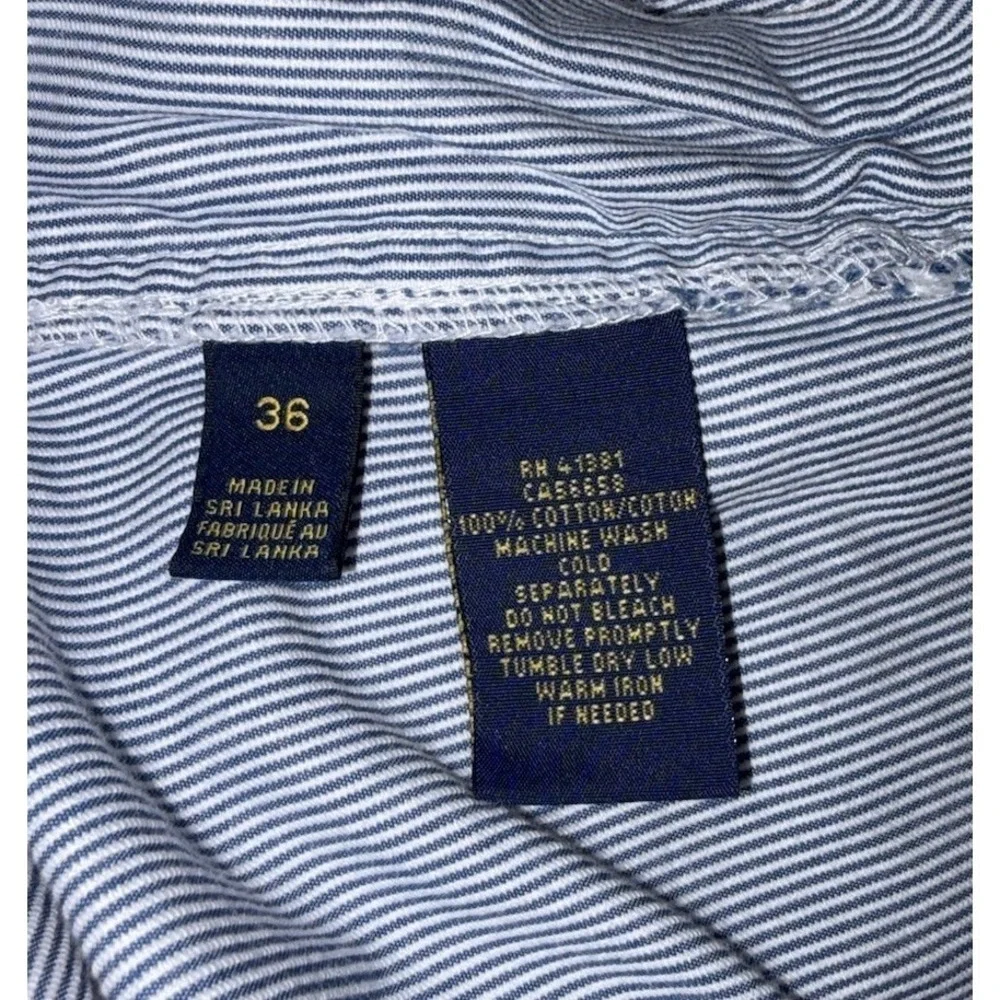 Polo Ralph Lauren Blue White Seersucker Chino Shorts 6